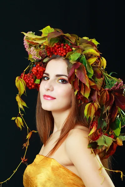 Brunette Autumn Woman — Stock Photo, Image