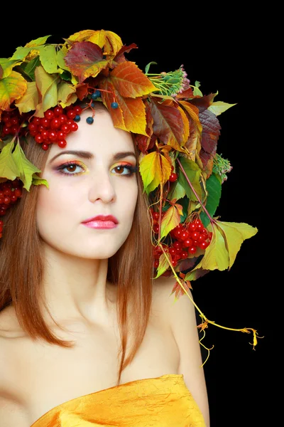 Brunette Autumn Woman — Stock Photo, Image