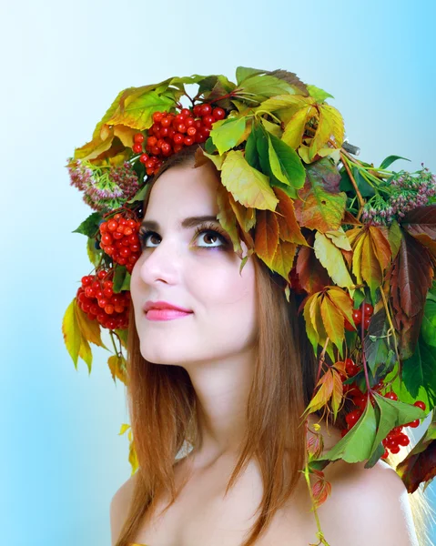 Brunette herfst vrouw — Stockfoto