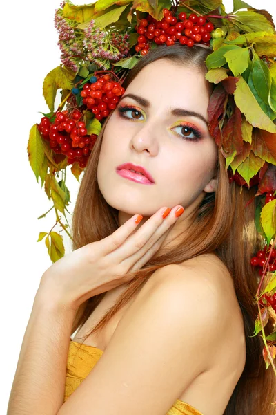 Morena mujer de otoño — Foto de Stock