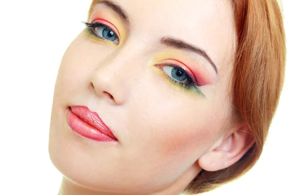 Fashion woman model with beauty bright make-up — Stock Photo, Image