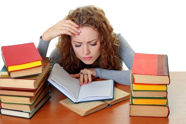 Student meisje met boeken — Stockfoto