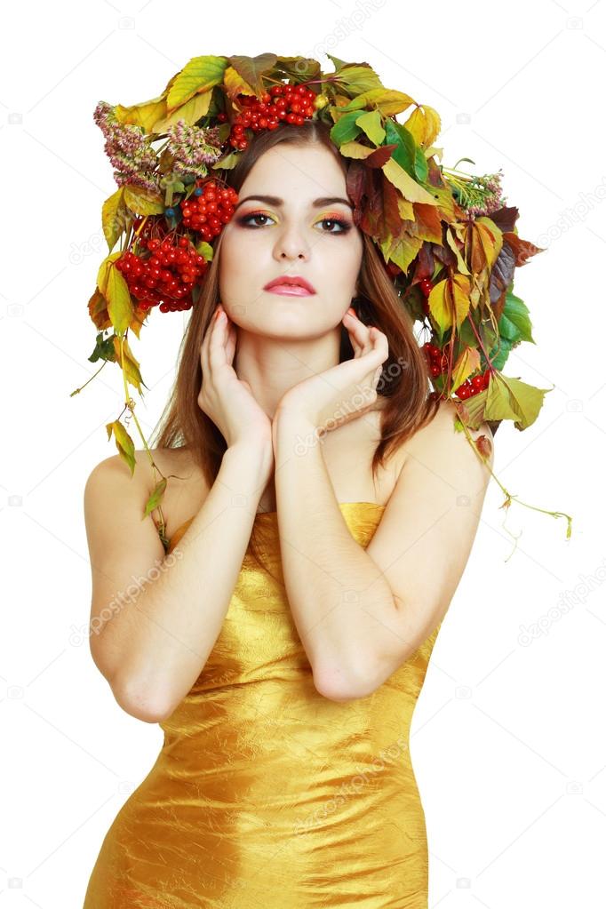 Brunette Autumn Woman