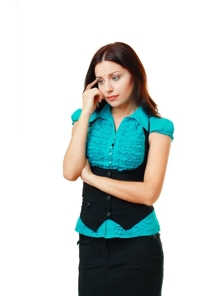 Young woman thinking and worry — Stock Photo, Image