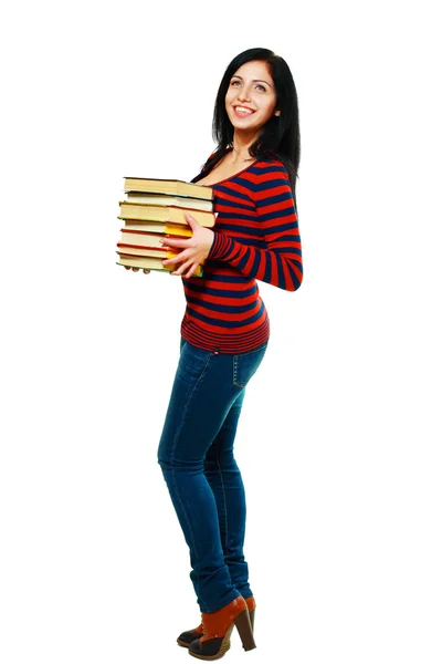 Κολέγιο φοιτητής κορίτσι εκμετάλλευση βιβλία — Φωτογραφία Αρχείου
