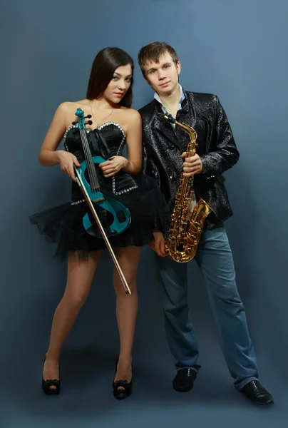 Couple de musiciens professionnels — Photo