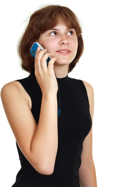 Girl with mobile — Stock Photo, Image