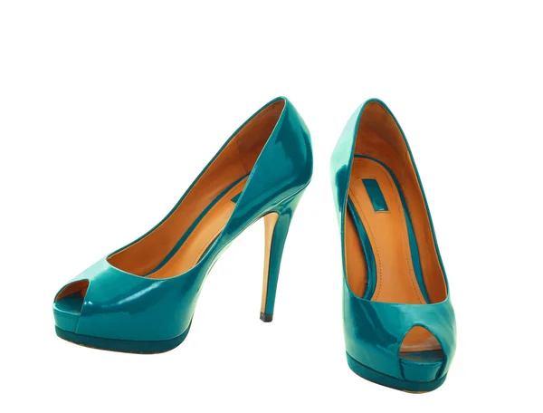 Bleu vert chaussures femmes — Photo