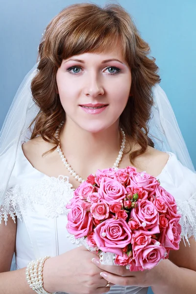 Indah tersenyum pengantin — Stok Foto