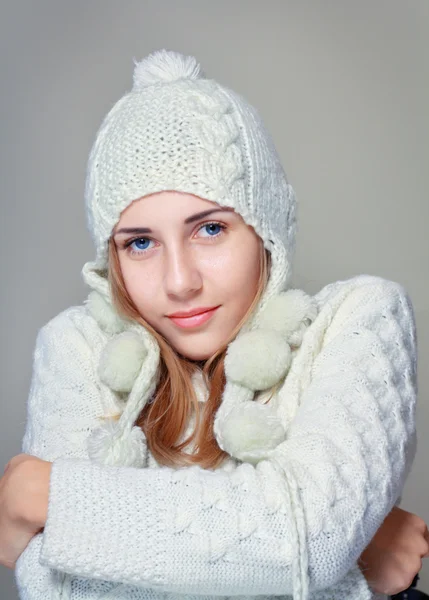 Woman in warm clothing Royalty Free Stock Images