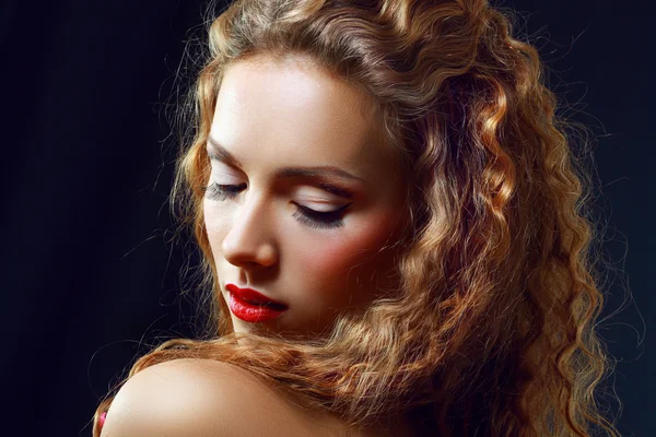 Girl Curly Red Hair — Stock Photo, Image