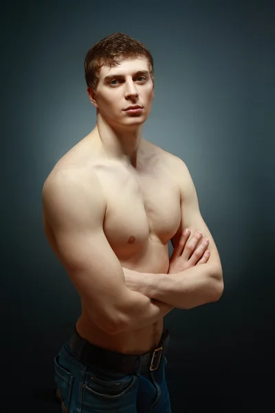 Portrait of topless athletic man — Stock Photo, Image