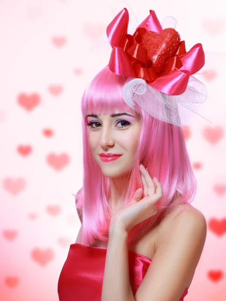 아름 다운 발렌타인 여자 — 스톡 사진