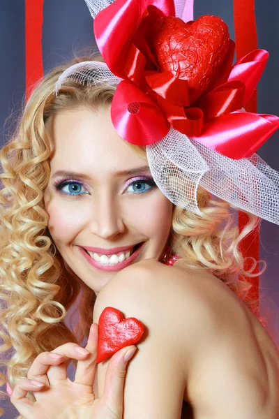 Hermosa mujer de San Valentín — Foto de Stock