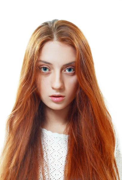 Hermosa pelirroja adolescente de pelo —  Fotos de Stock