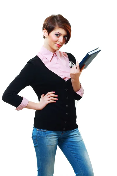 Mujer estudiante sonriente — Foto de Stock