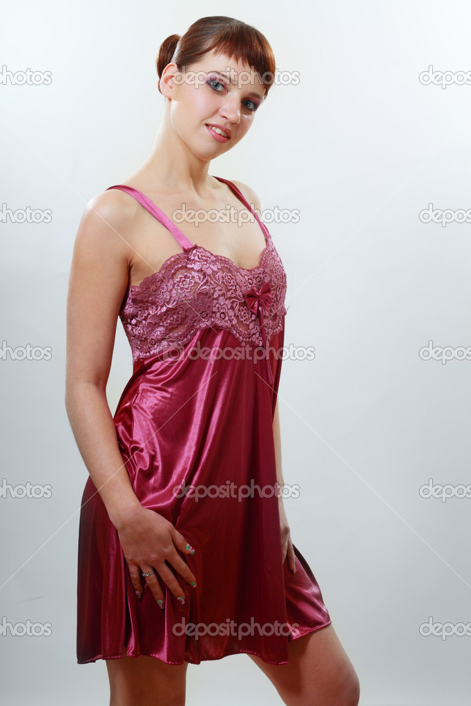 red satin nightshirt