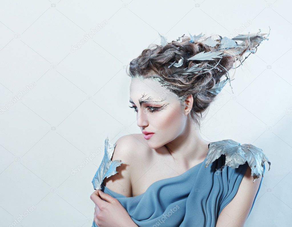 beatiful woman with fantasy hair