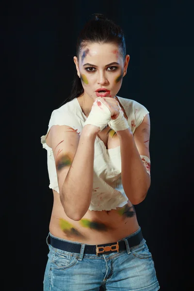 Female fighter — Stock Photo, Image