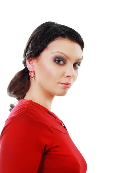 Woman in red dress — Stock Photo, Image