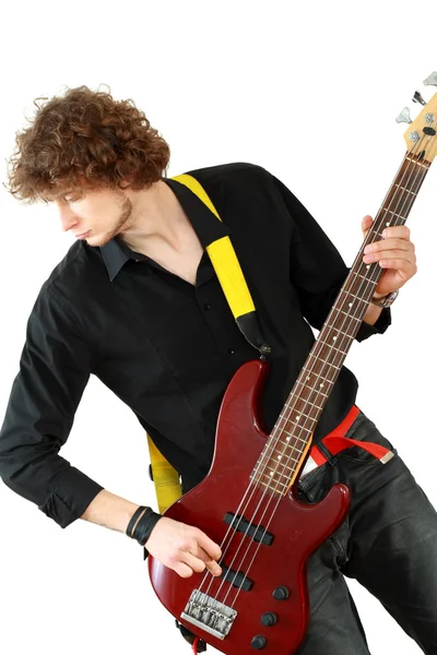 Ung man spelar gitarr — Stockfoto