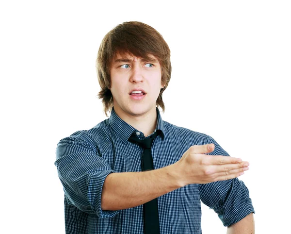 Angry male pointing — Stock Photo, Image