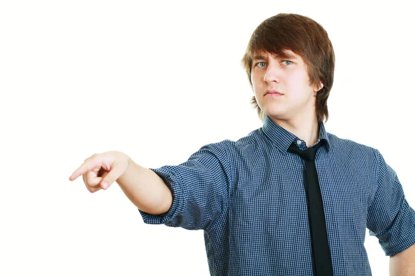 Angry male pointing — Stock Photo, Image