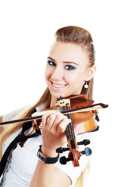 Menina violinista — Fotografia de Stock