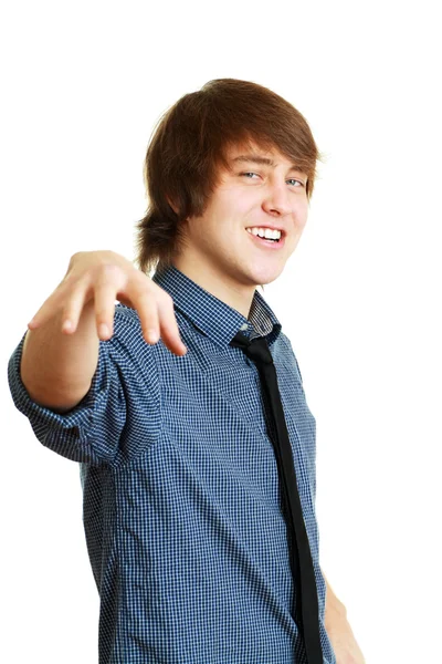 Young man presenting — Stock Photo, Image