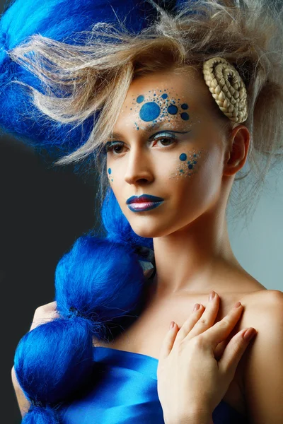 woman with creative fantasy hairstyle