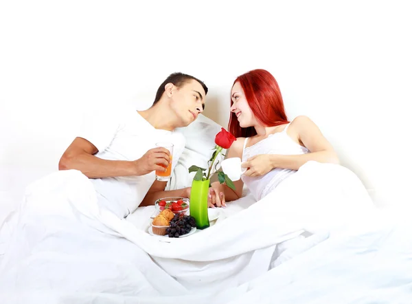 Pareja desayunando — Foto de Stock