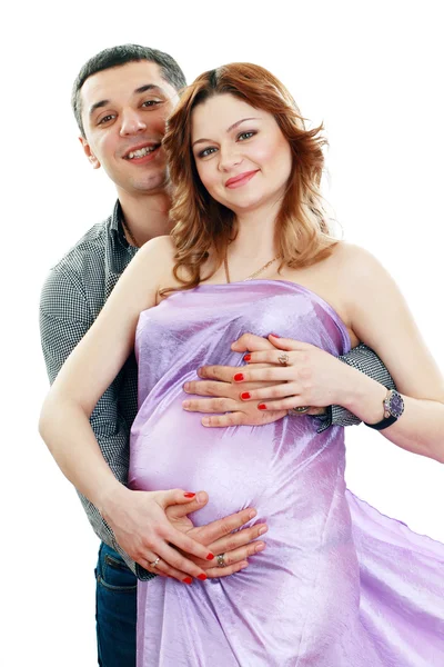 Femme enceinte et homme — Photo