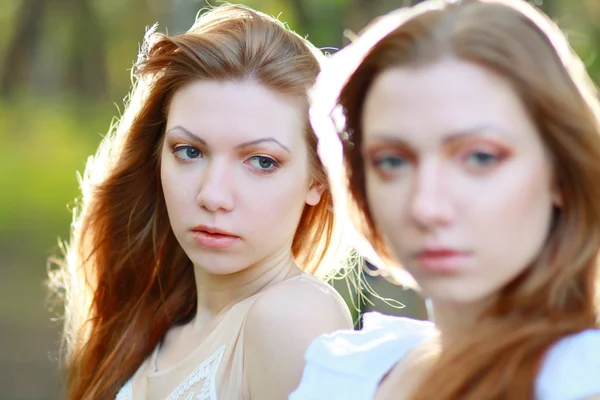 Woman twins — Stock Photo, Image