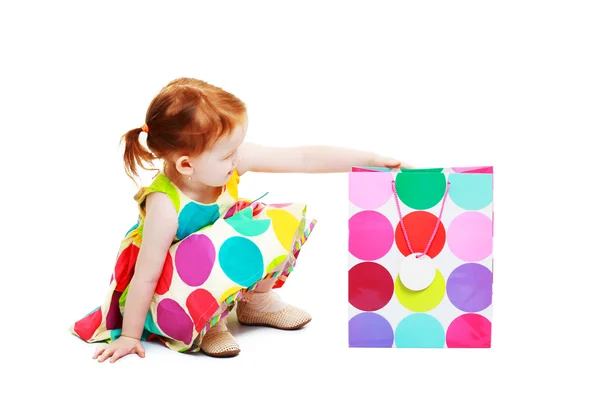 Little girl shopaholic — Stock Photo, Image