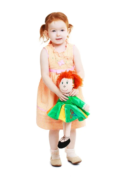 Red haired little girl — Stock Photo, Image