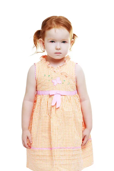 Röda haired 3-årig liten flicka — Stockfoto