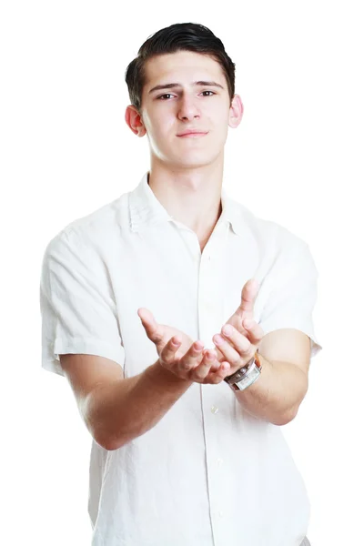 Man praying for charity — Stock Photo, Image