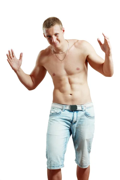 Topless atletische man — Stockfoto