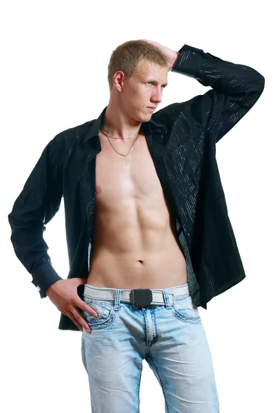 Topless atlético homem posando — Fotografia de Stock
