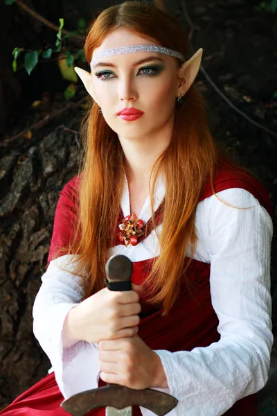 Elf κορίτσι πολεμιστής — Φωτογραφία Αρχείου