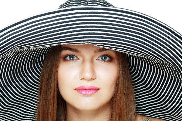 Smiling girl on hat — Stock Photo, Image