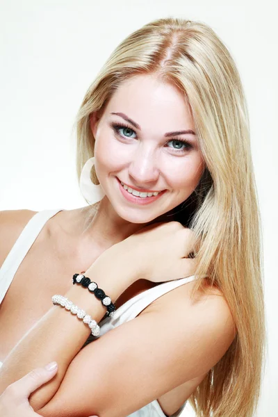 Blond woman smiling — Stock Photo, Image