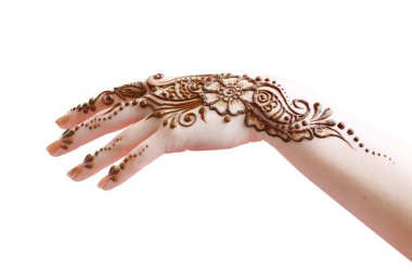 henna applying clipart