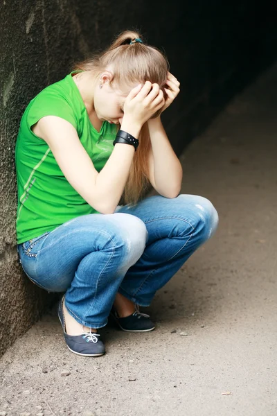 Sad teenage girl — Stock Photo, Image