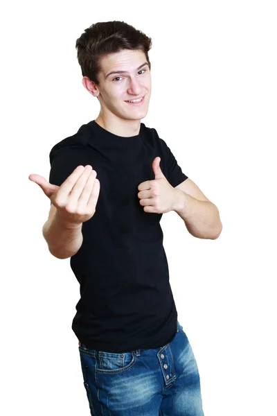 Young man talking and gesturing — Stock Photo, Image