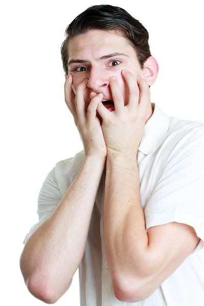 Young scared man — Stock Photo, Image