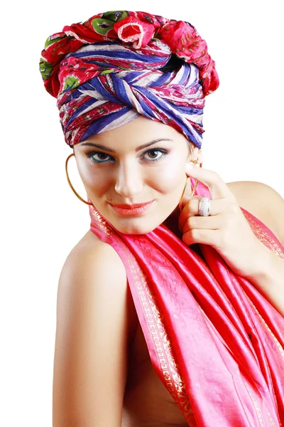 Donna in turbante — Foto Stock