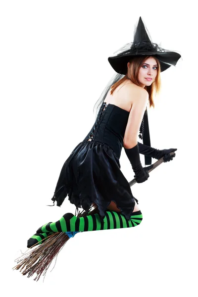 Halloween witch flying — Stock Photo, Image