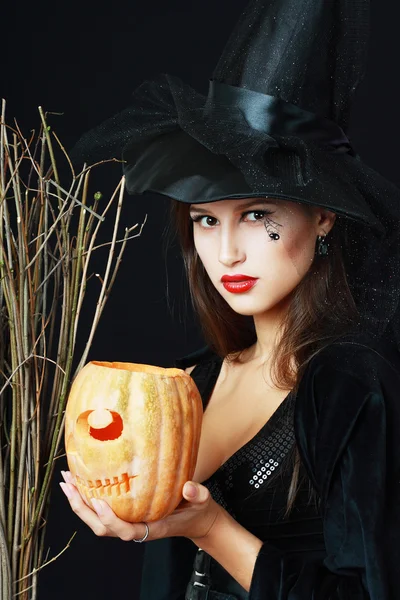 Brunette witch — Stock Photo, Image