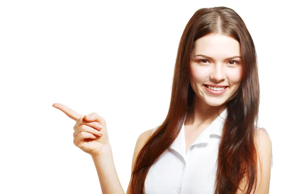 Business woman pointing — Stock Photo, Image